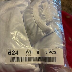 White 3-Piece Set women’s nylon panties with 100% Cotton gusset. New